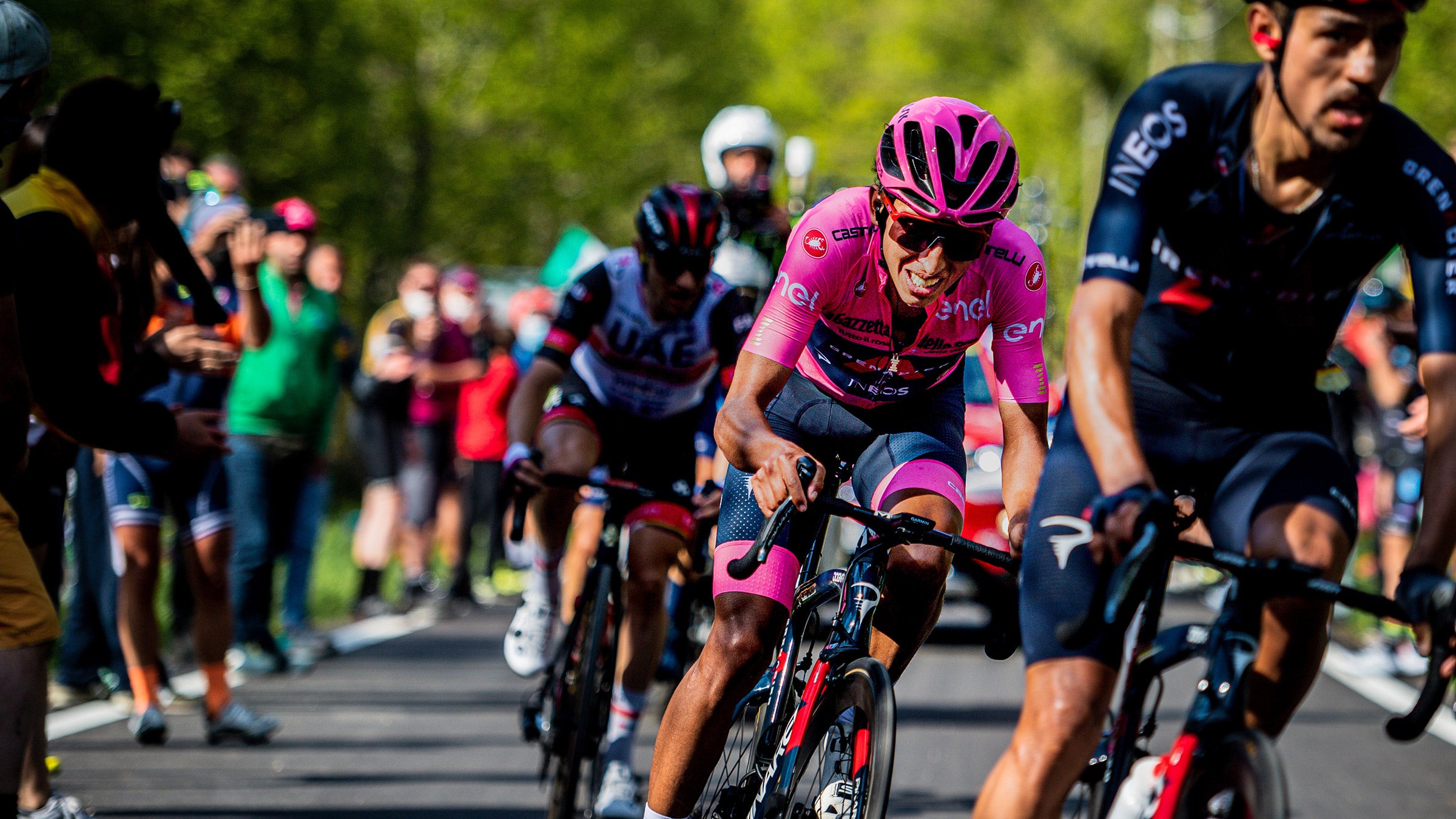 Egan Bernal struggled on stage 17 of the 2021 Giro d'Italia.