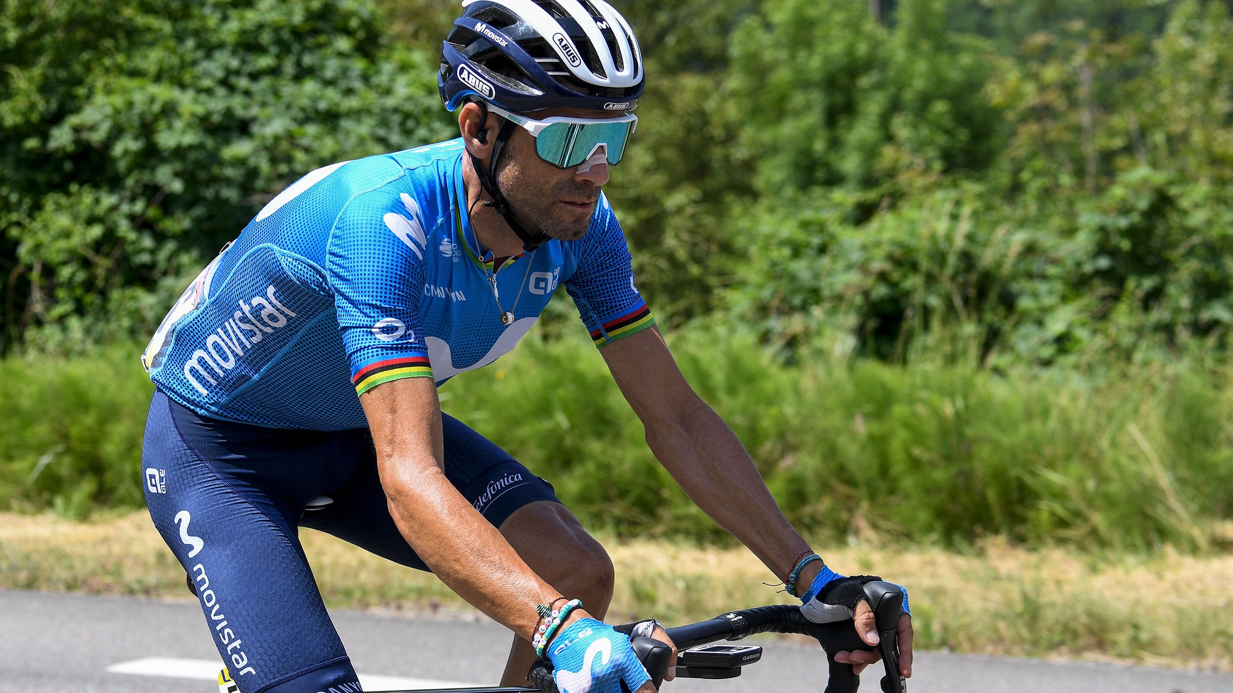 Alejandro Valverde won stage 6 of the 2021 Critérium du Dauphiné.