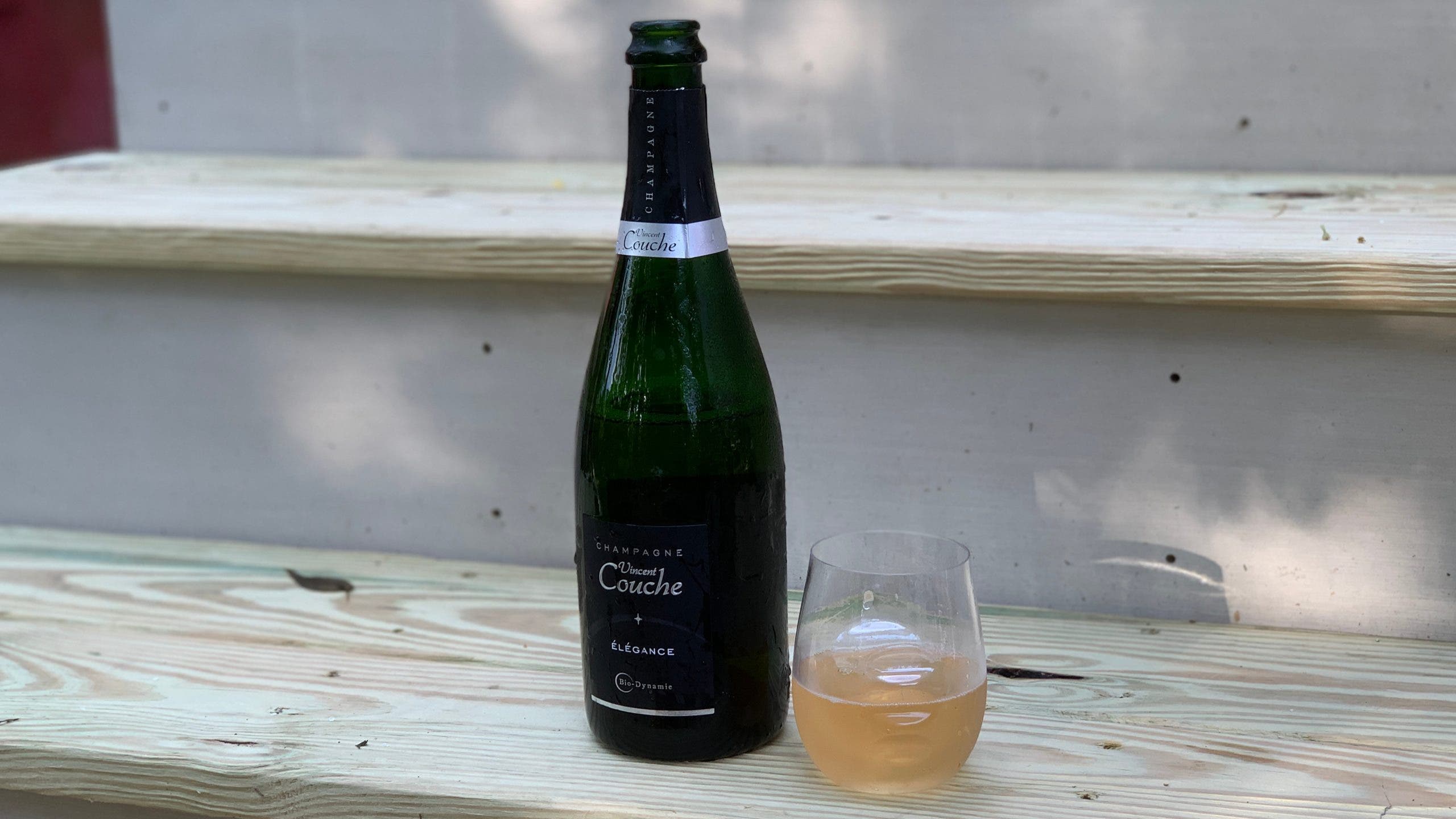 The glass might not be the proper type for sparkling wine. But it did the trick none-the-less.