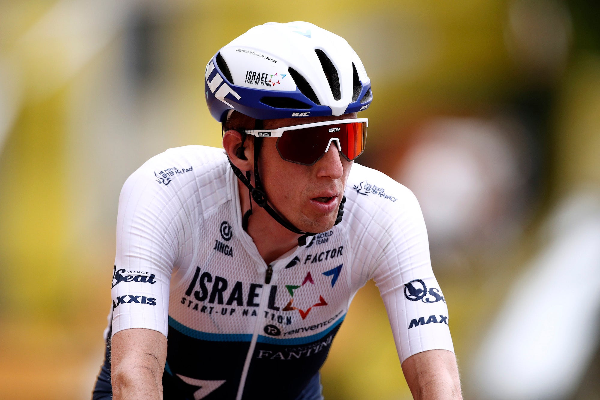 LE CREUSOT, FRANCE - JULY 02: Dan Martin of Ireland and Team Israel Start-Up Nation at arrival during the 108th Tour de France 2021, Stage 7 a 249,1km km stage from Vierzon to Le Creusot 369m / @LeTour / #TDF2021 / on July 02, 2021 in Le Creusot, France. (Photo by Benoit Tessier - Pool/Getty Images)