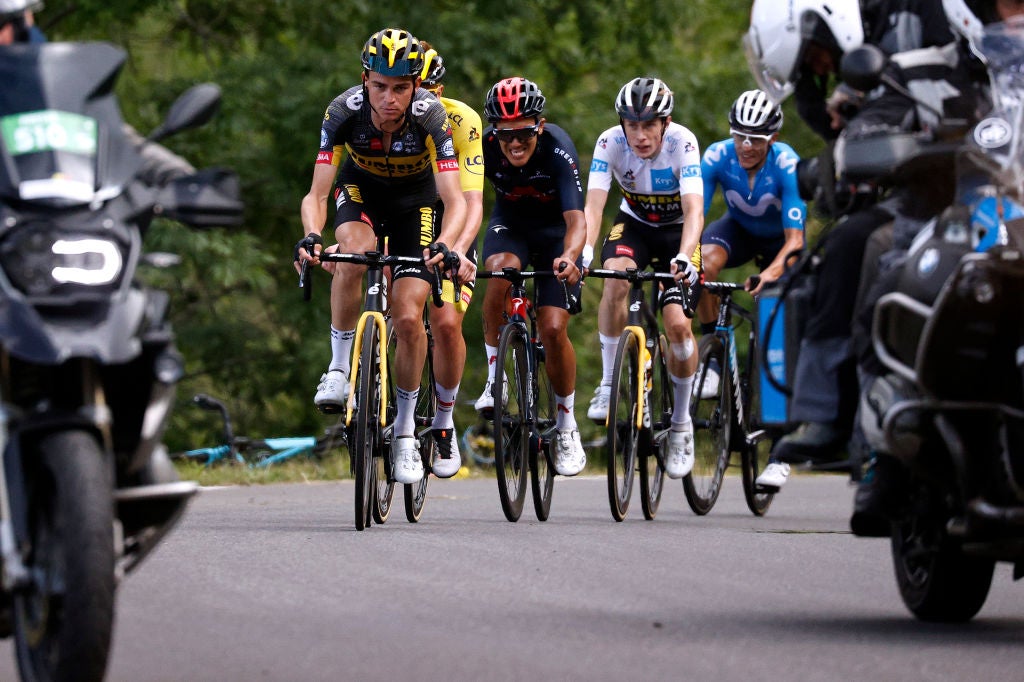 Sepp Kuss climbing Luz Ardiden.