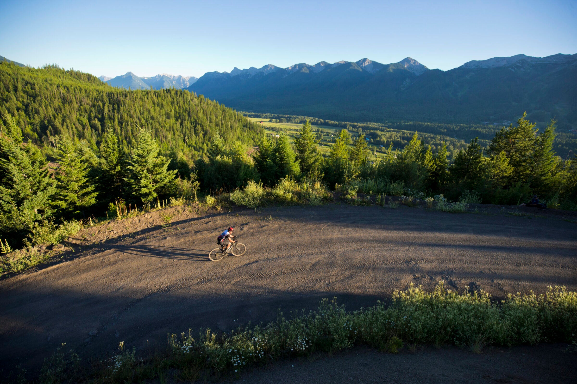 Tim Brezsnyak gravel road riding near Fernie, B.C., Canada.