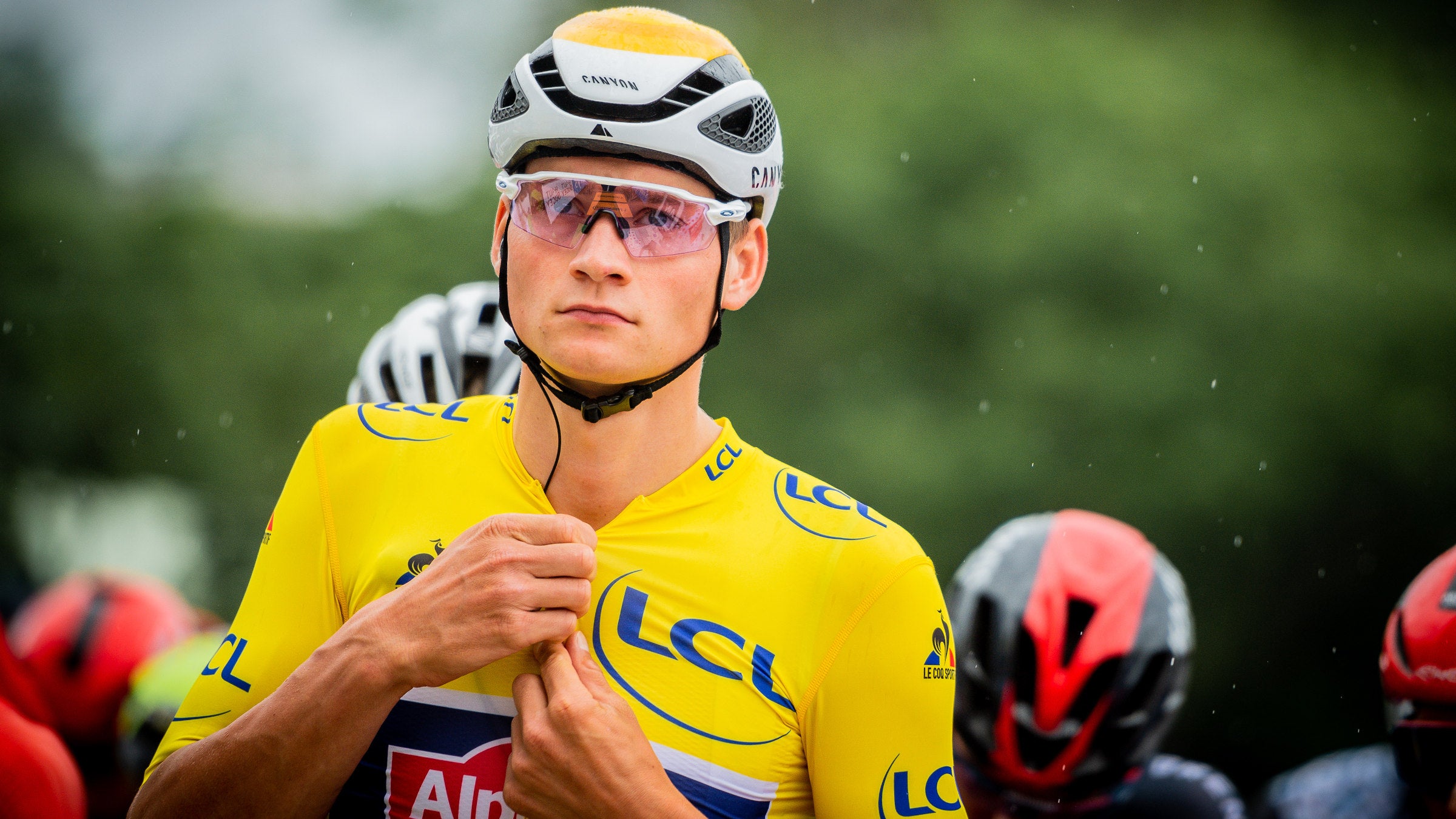 Mathieu van der Poel at the start of stage 8 of the 2021 Tour de France. Photo: James Startt