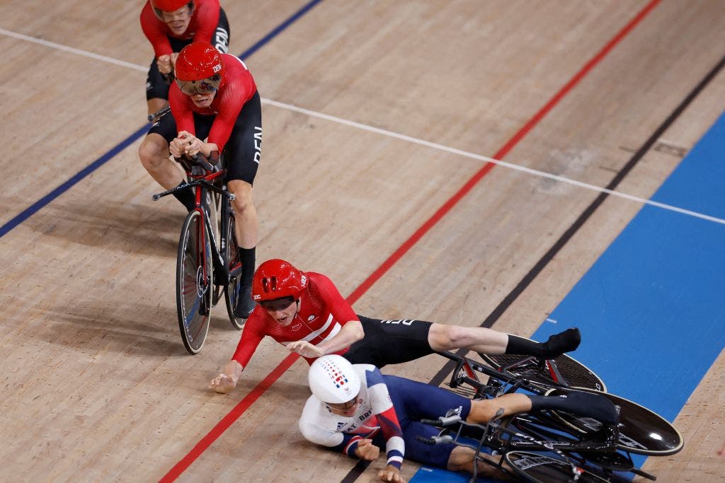Denmark and Great Britain collided in their round one race