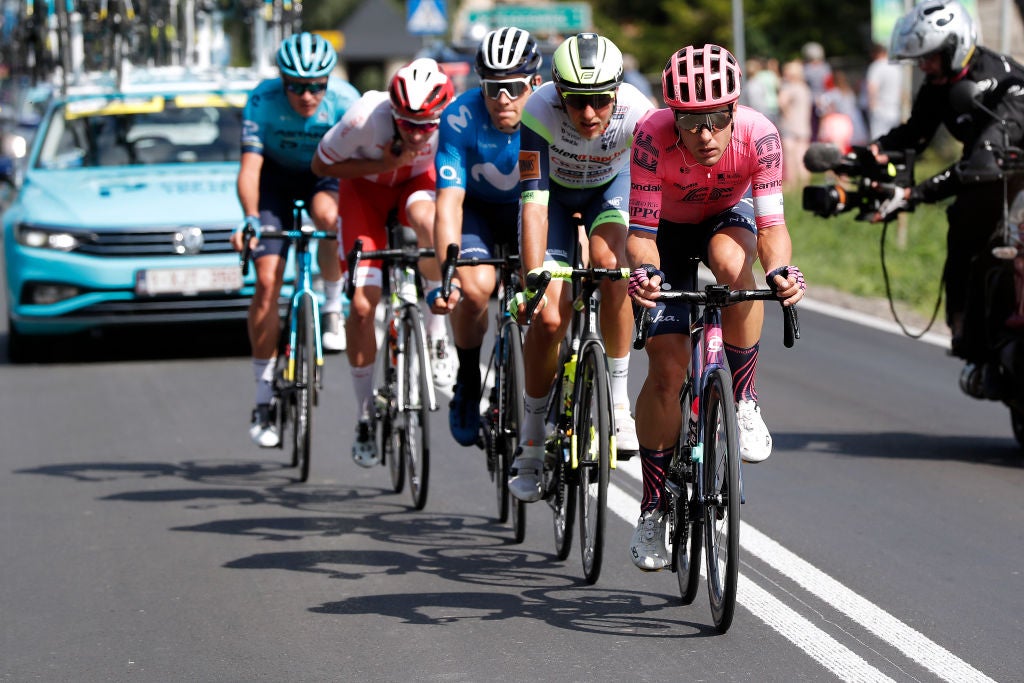 PRZEMYSL, POLAND - AUGUST 10: Sebastian Langeveld of The Netherlands and Team EF Education - Nippo leads The Breakaway during the 78th Tour de Pologne 2021 - Stage 2 a 201km stage from Zamość to Przemyśl 341m / @Tour_de_Pologne / #TDP2021 / #UCIWT / on August 10, 2021 in Przemysl, Poland. (Photo by Bas Czerwinski/Getty Images)