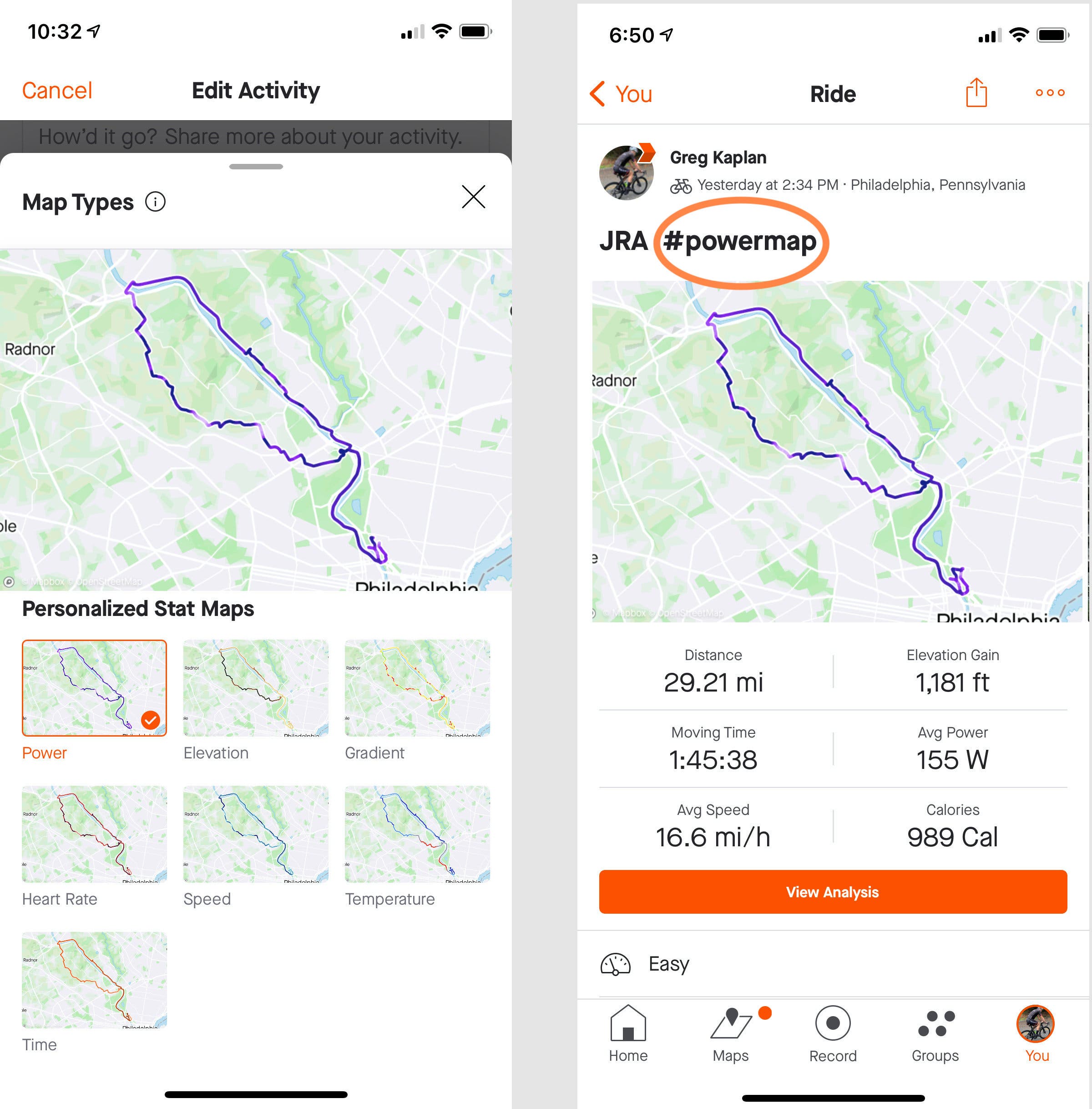 You can select what #statmaps are display in mpbile view by selecting a specific statmap from available options, or by using #statmap in the activity title.