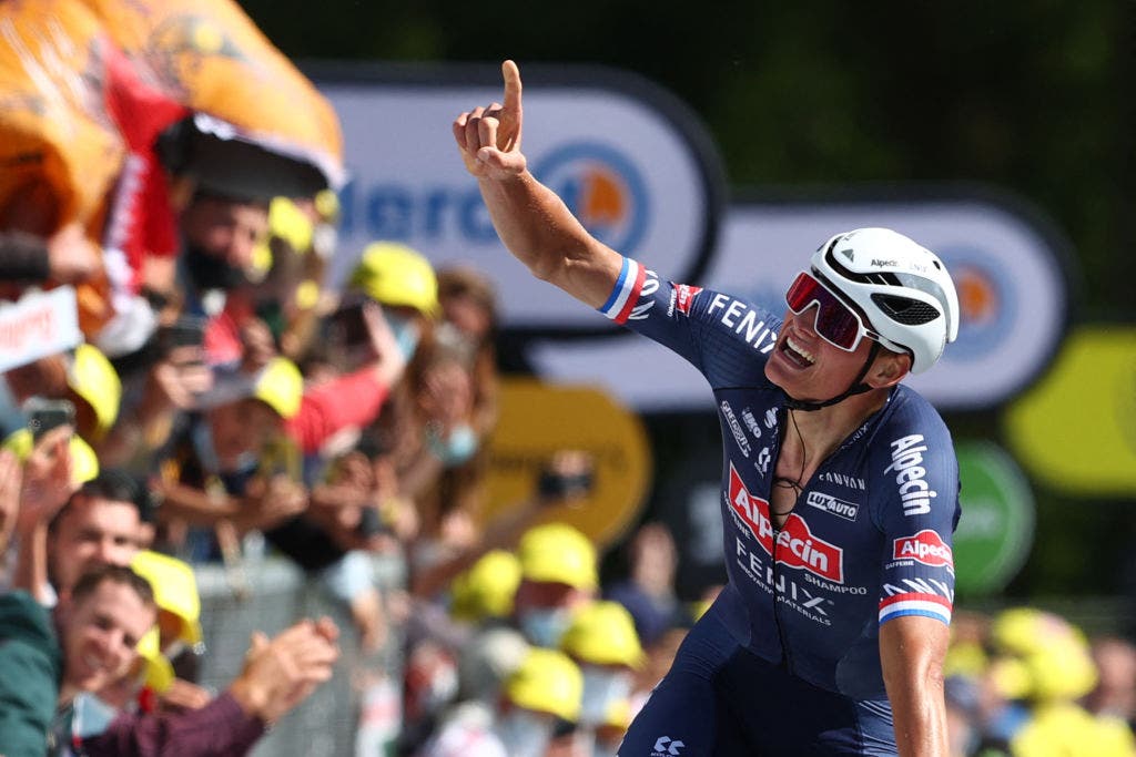 Mathieu van der Poel wins a stage of the Tour de France