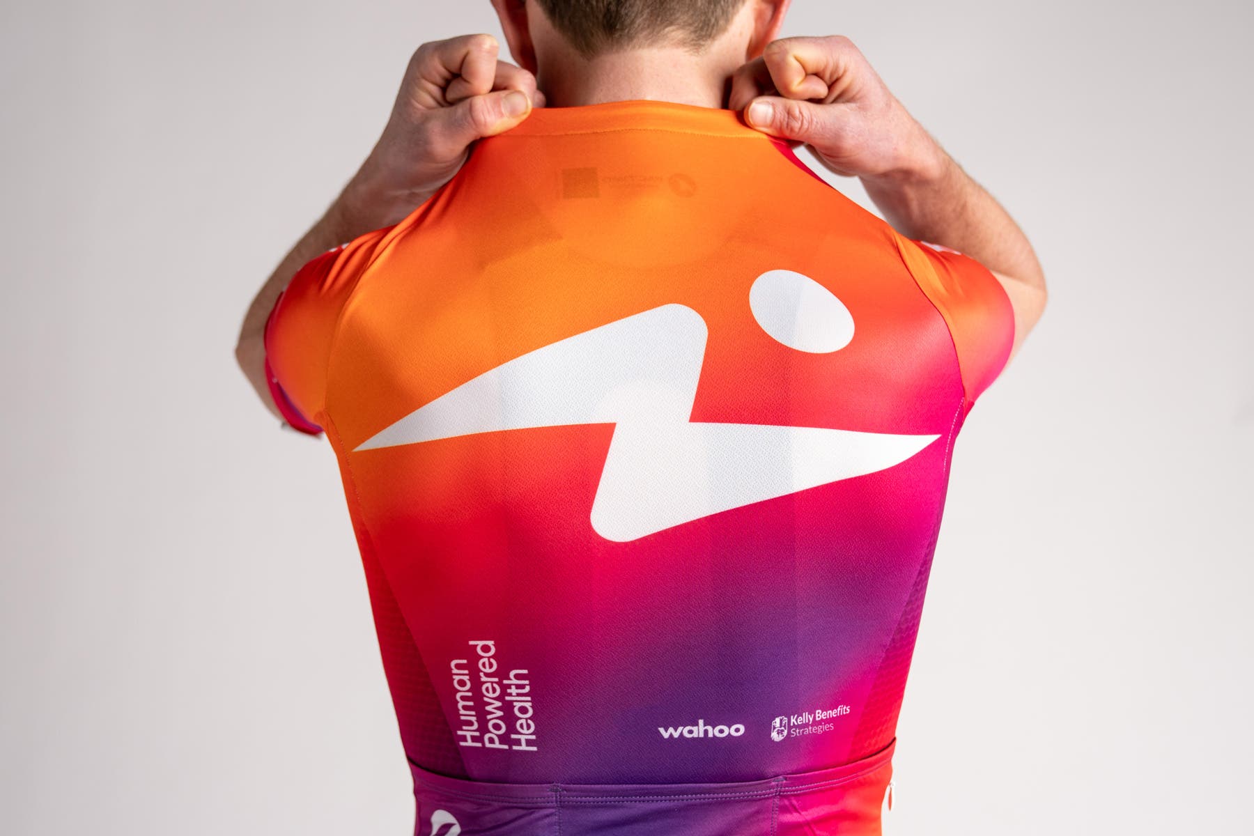 Gavin Mannion shows off the new Human Powered Health jersey