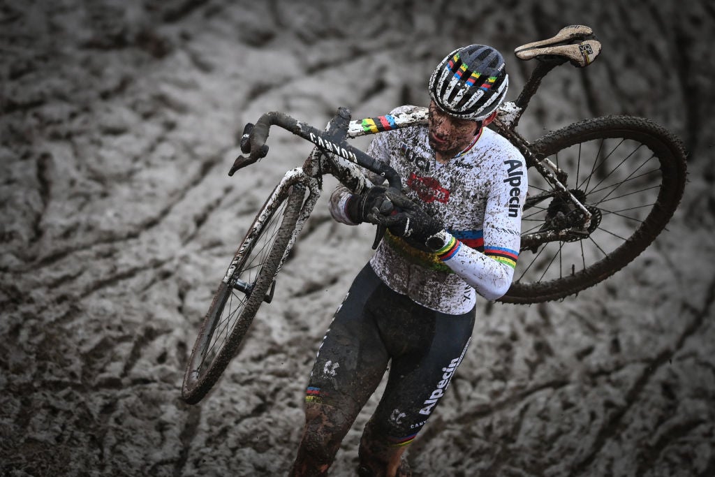 Mathieu van der Poel racing in Dendermonde