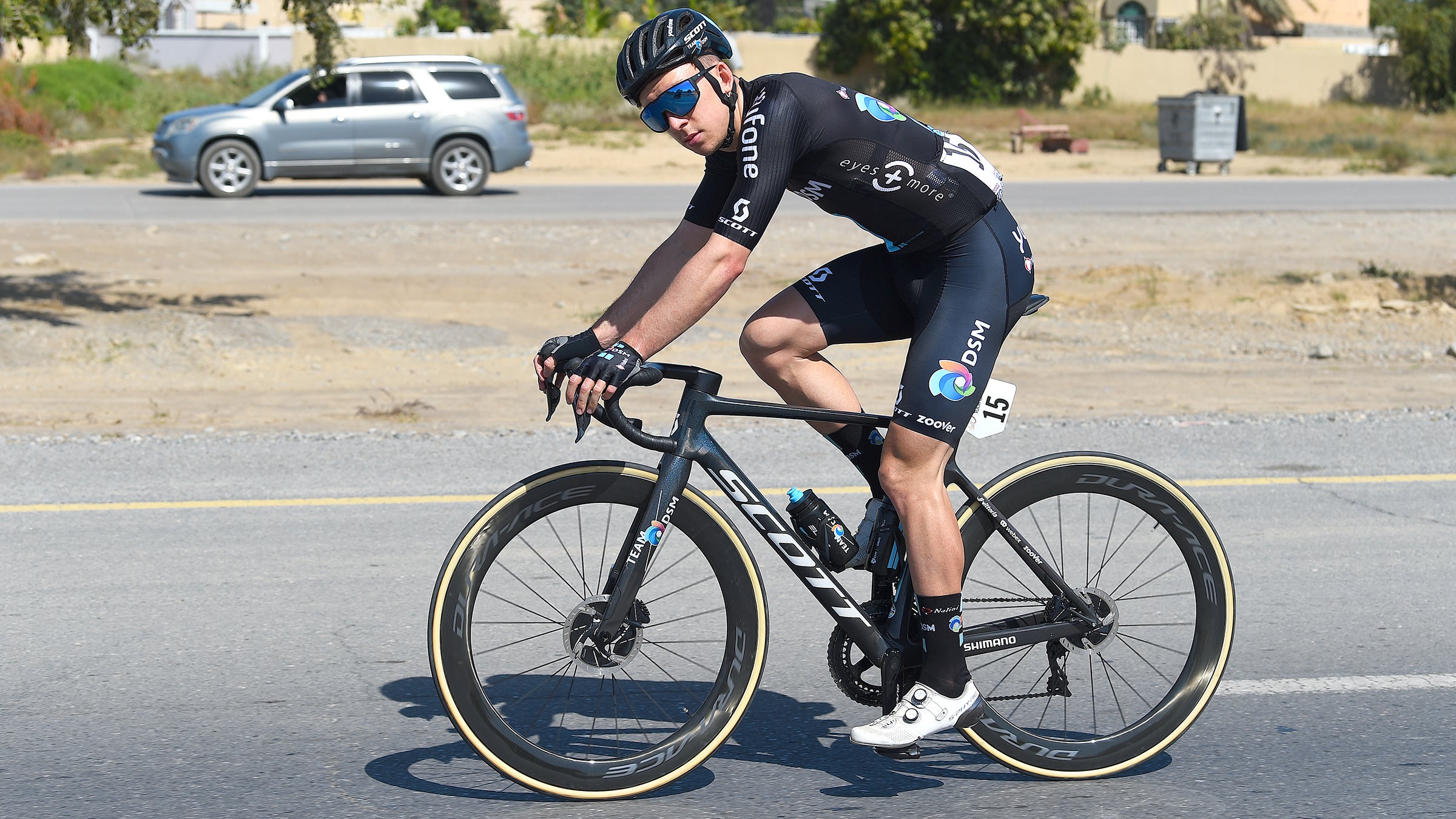 Kevin Vermaerke of Team DSM at the 2022 Tour of Oman.