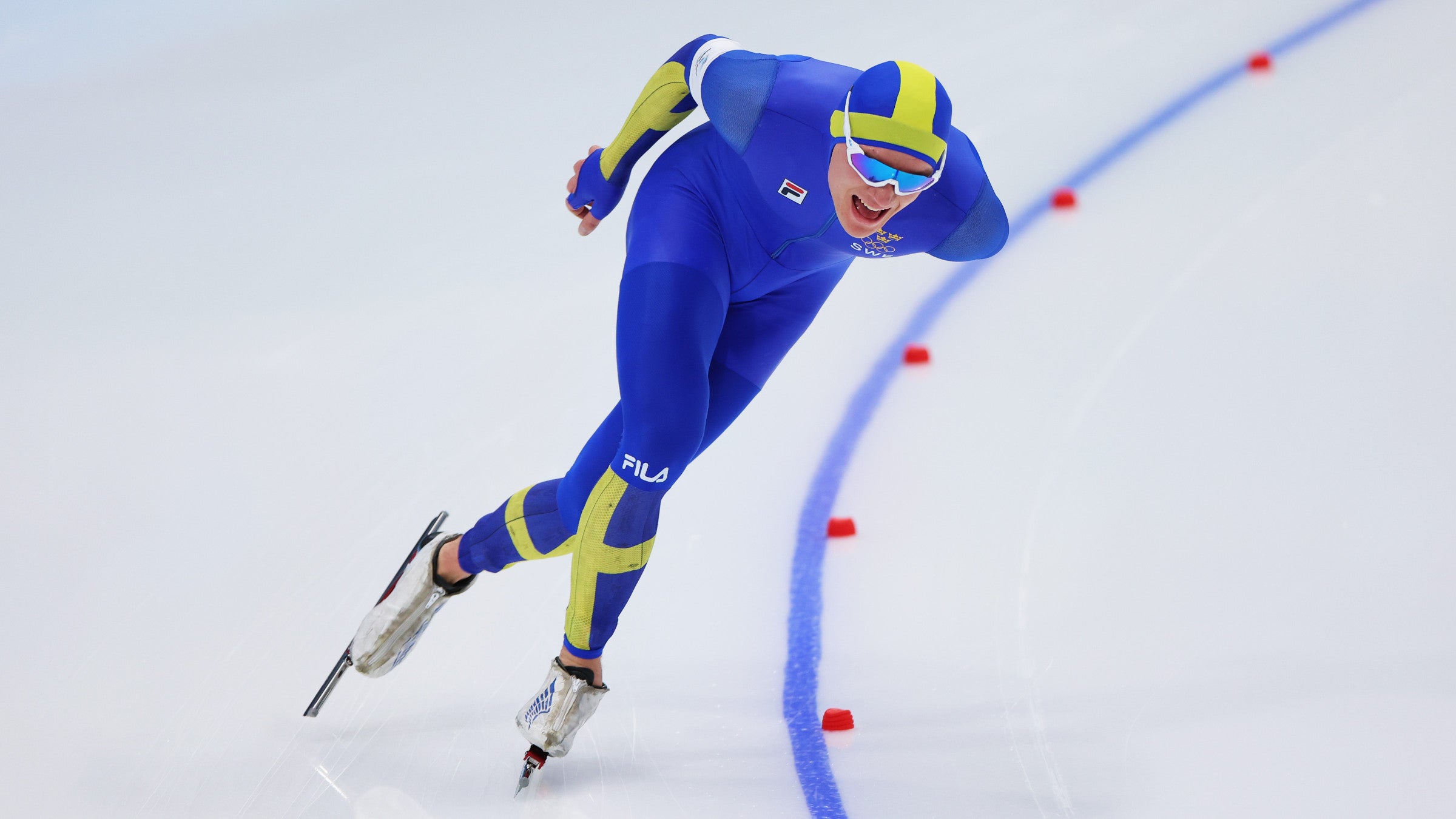Nils van der Poel skating at the 2022 Olympic Winter Games