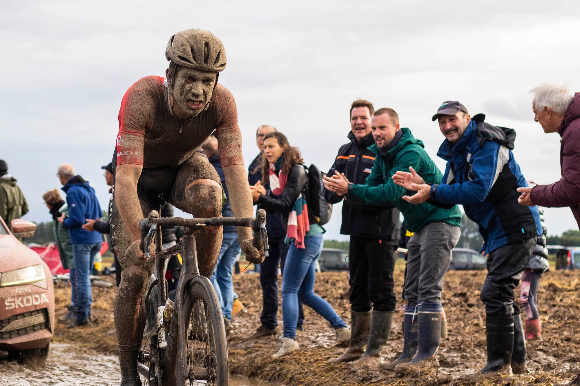 Guillaume Boivin powered to eighth in last year's muddy Paris-Roubaix.