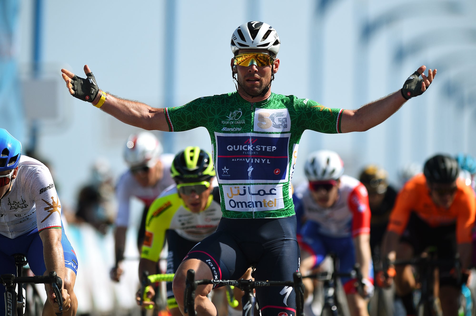 Mark Cavendish won stage 2 at the Tour of Oman.