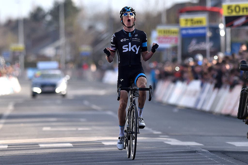 Geraint Thomas winning the 2015 E3 Harelbeke