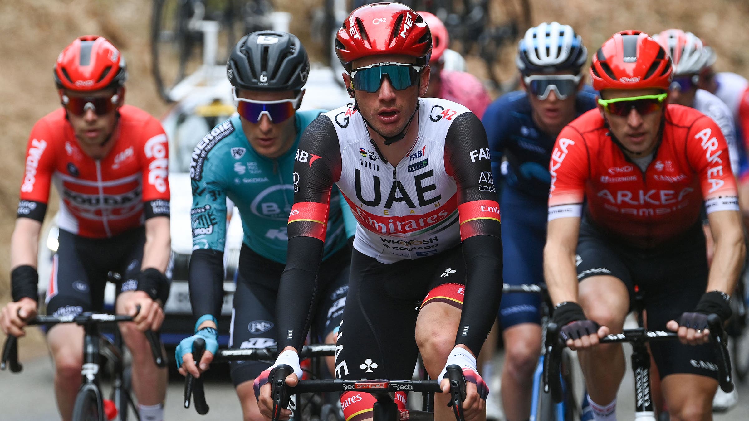 Brandon McNulty led the break on stage 5 of the 2022 Paris-Nice