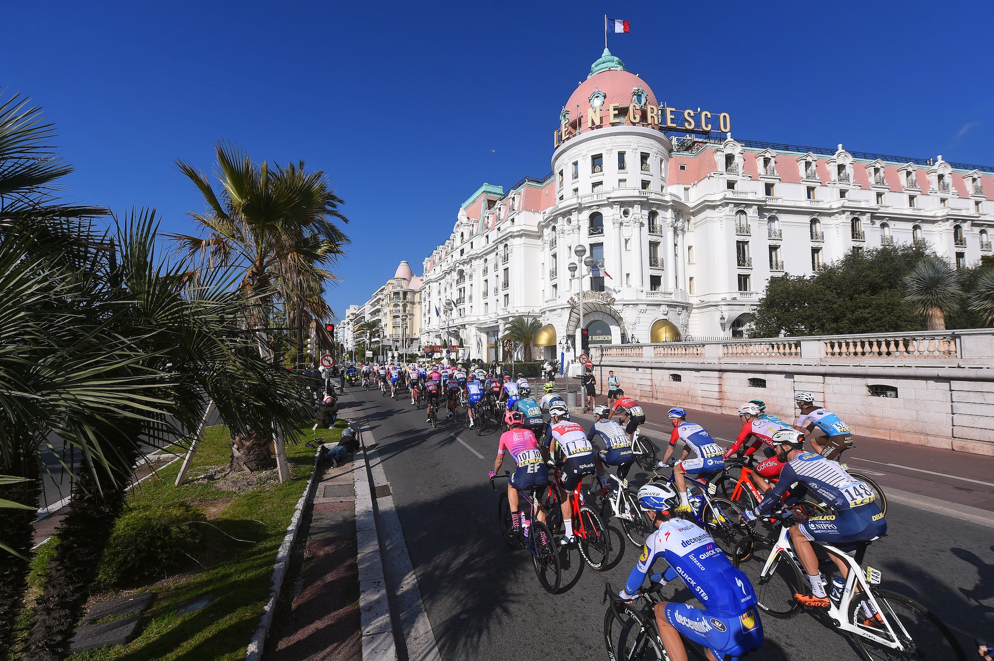 The finishing straight in Nice is one of the landmarks of cycling's annual 'Race to the Sun.'