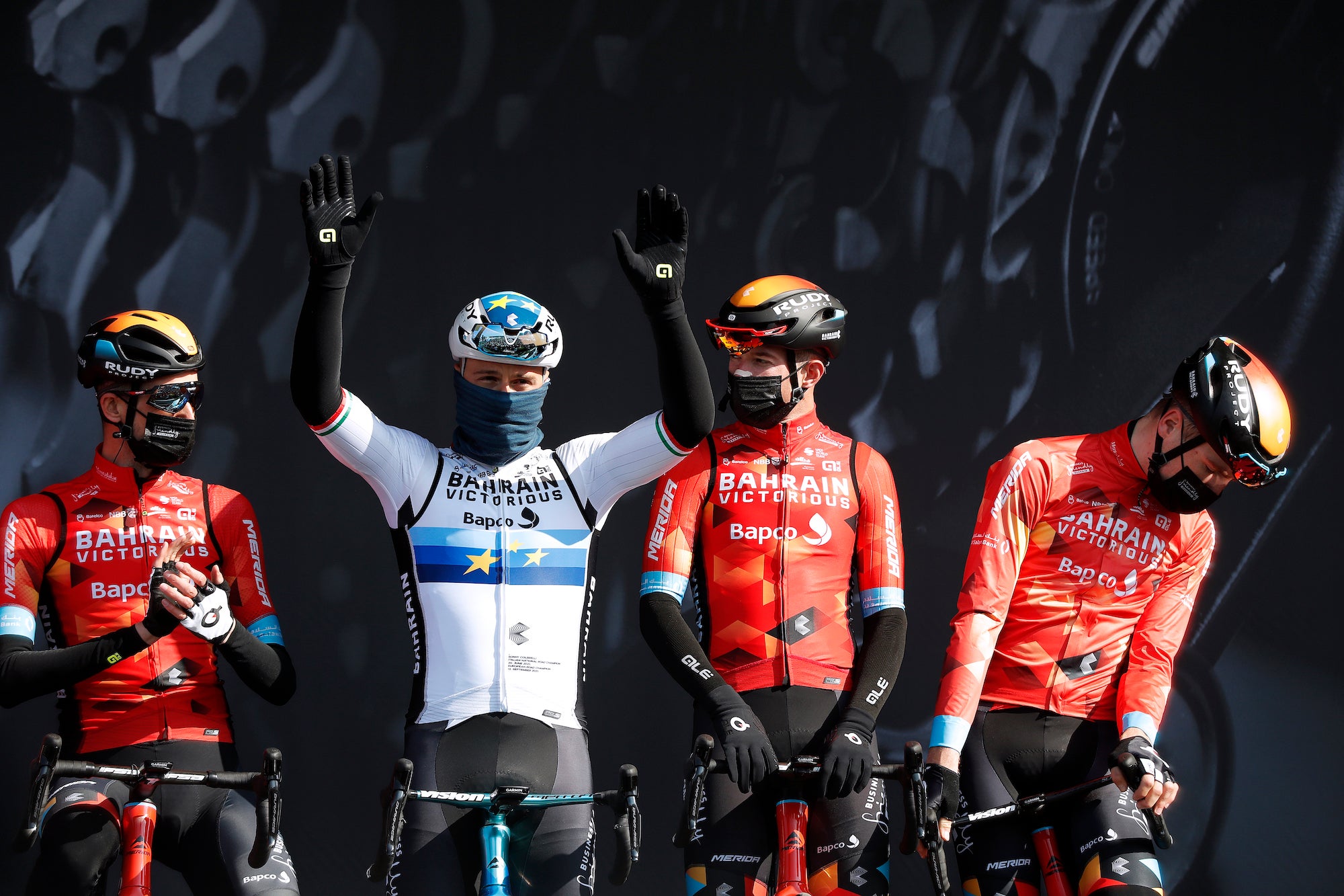 Sonny Colbrelli, shown here at Paris-Nice earlier this month, said he doesn't remember anything from Monday's health emergency.