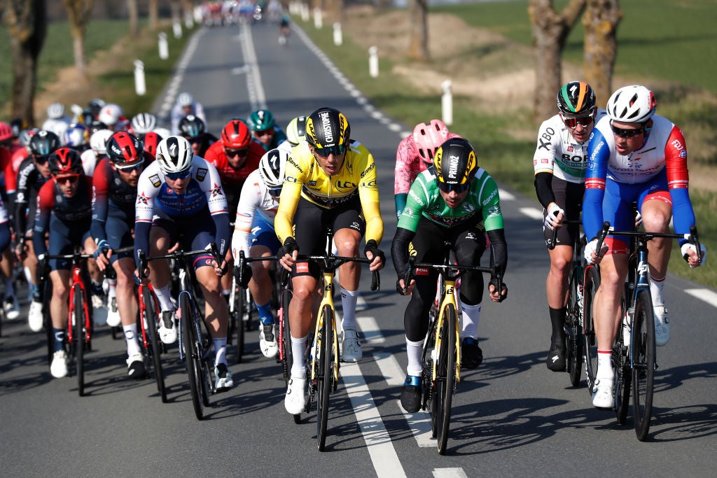Crosswinds battered the peloton on stage 2 of Paris-Nice