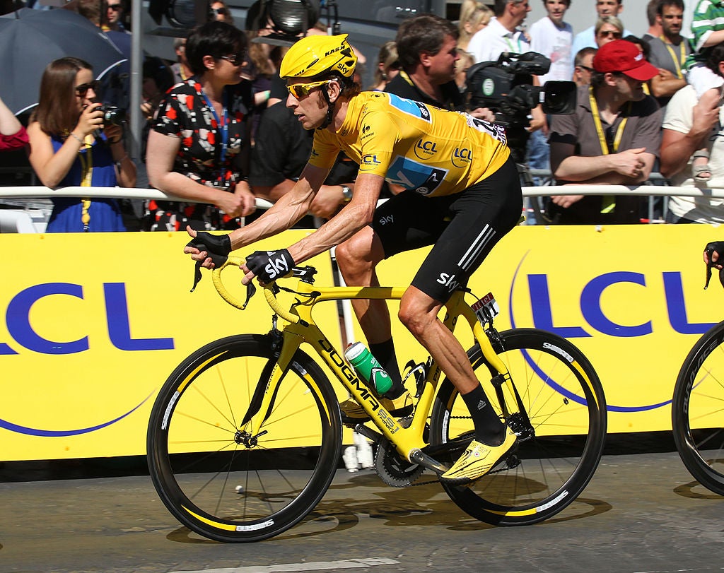Bradley Wiggins winning the Tour de France in 2012