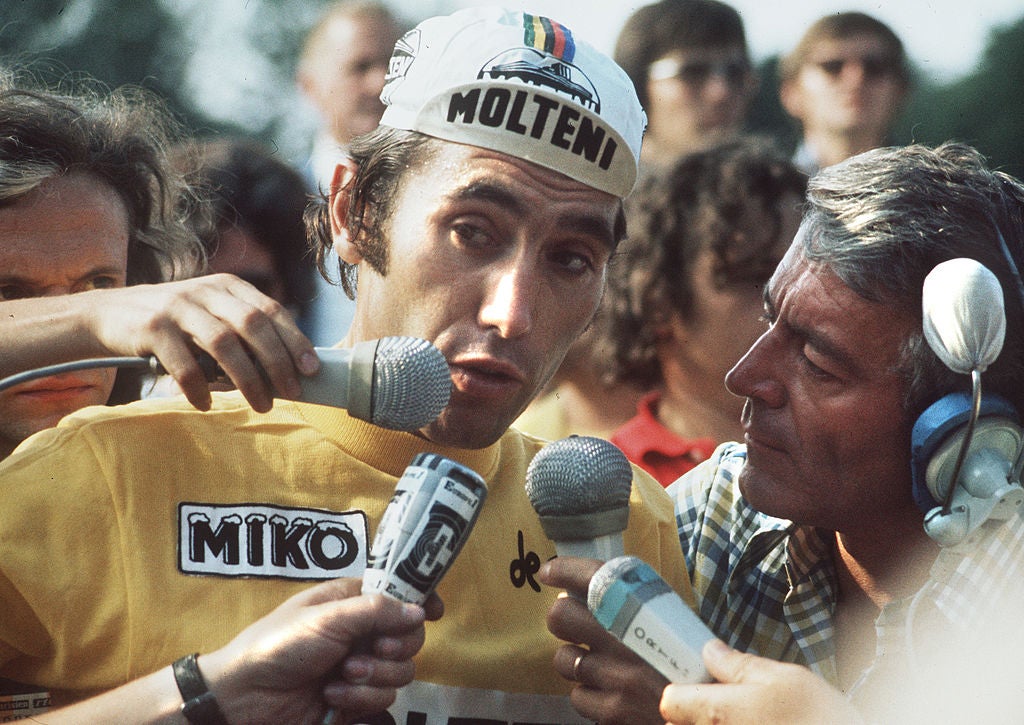 Eddy Merckx in the yellow jersey at the 1974 Tour de France