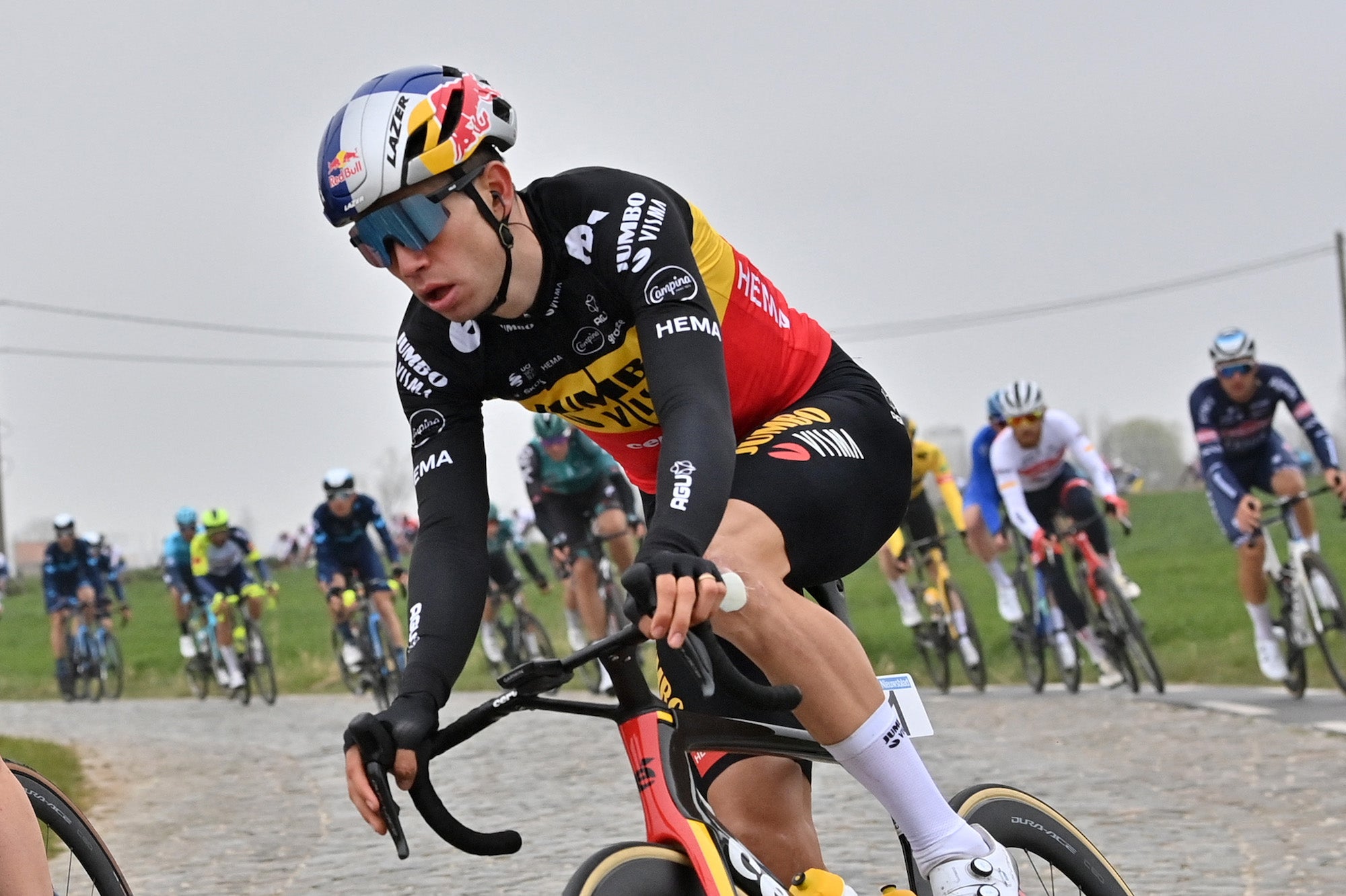 Wout van Aert, shown here at Gent-Wevelgem, is back in the saddle for Paris-Roubaix.
