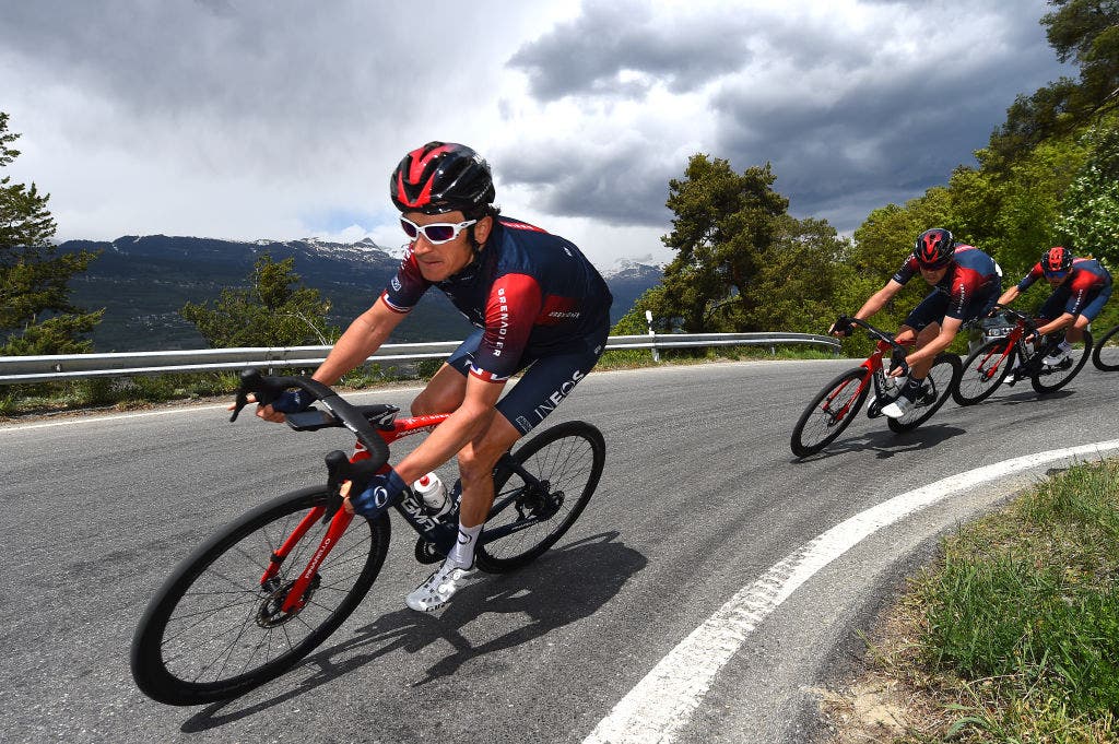 Geraint Thomas (Ineos Grenadiers) in action at the Tour de Romandie