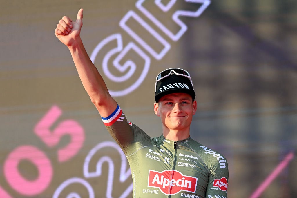 Mathieu van der Poel at the Giro d'Italia presentation