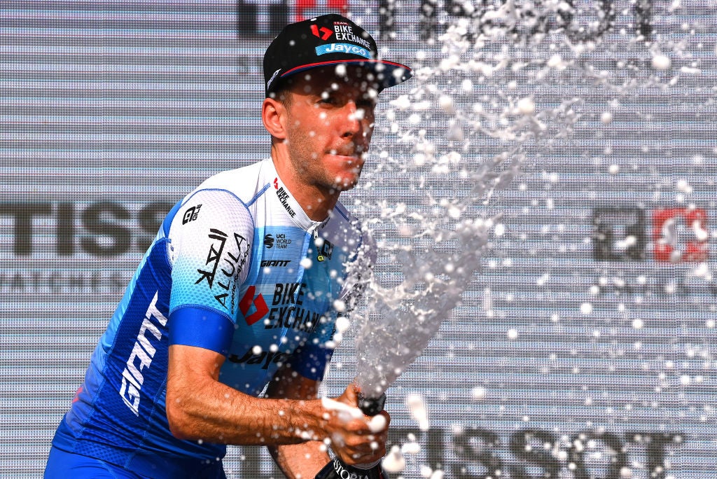 Simon Yates after winning stage 2 of the Giro d'Italia
