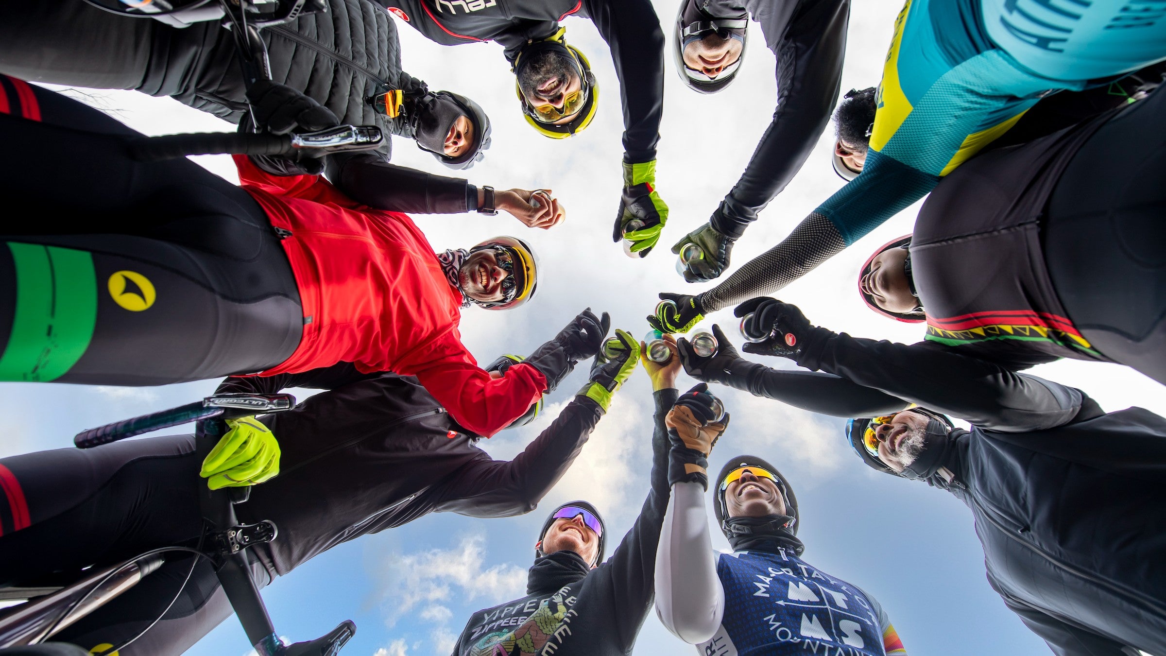 post-ride beer cheers