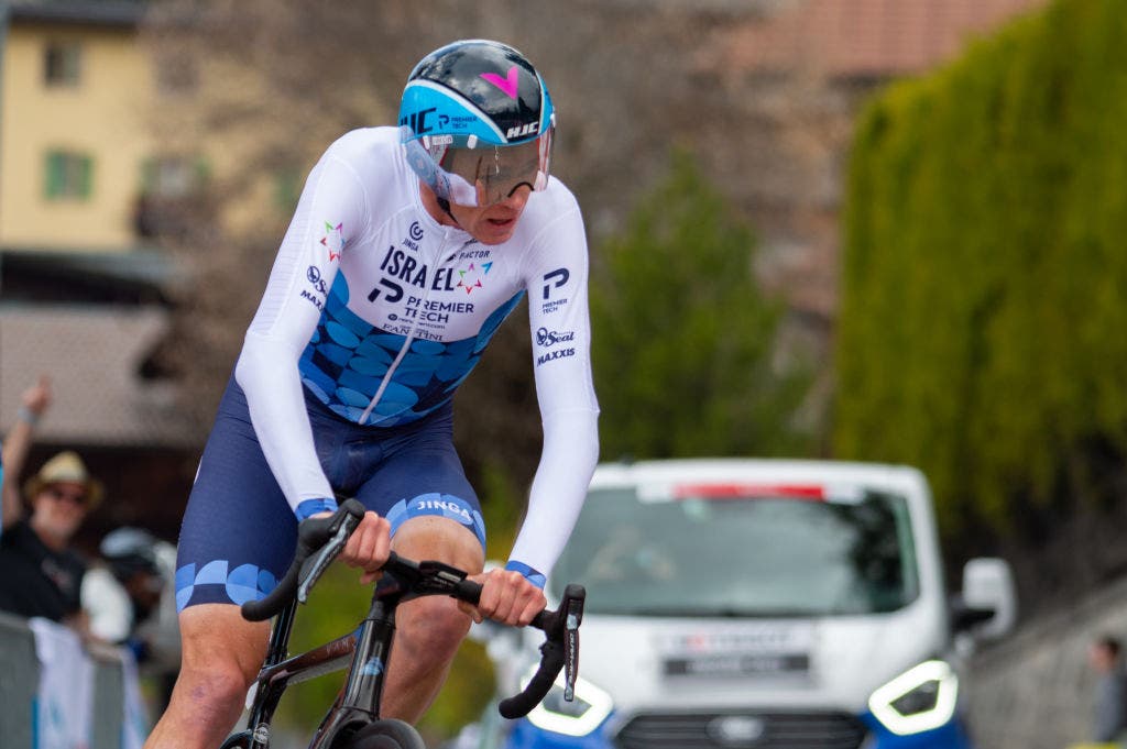 VILLARS-SUR-OLLON, SWITZERLAND - MAY 01: Chris Froome of Great Britain and Team Israel - Premier Tech in action during the 75th Tour De Romandie 2022 - Stage 5 on May 1, 2022 in Villars-sur-Ollon, Switzerland. (Photo by RvS.Media/Basile Barbey/Getty Images,)