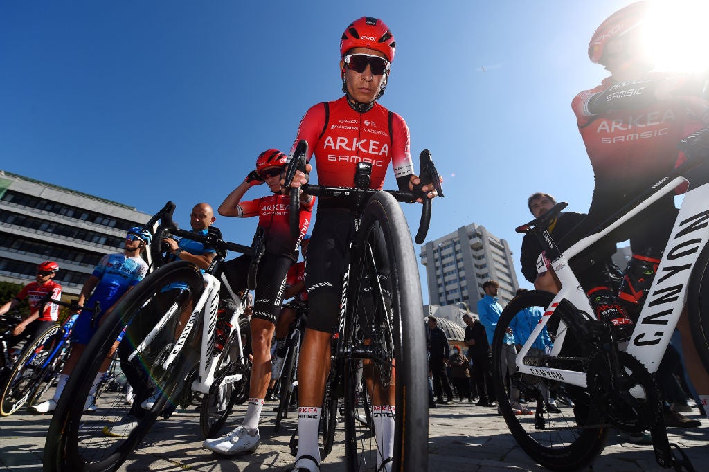 MANISA-SPIL MILLI PARK, TURKEY - APRIL 13: Nairo Alexander Quintana Rojas of Colombia and Team Arkéa - Samsic prior to the 57th Presidential Cycling Tour Of Turkey 2022 - Stage 4 a 146,2km stage from İzmir-Konak to Manisa-Spil Milli Park 1235m / #TUR2022 / on April 13, 2022 in Manisa-Spil Milli Park, Turkey. (Photo by Dario Belingheri/Getty Images)