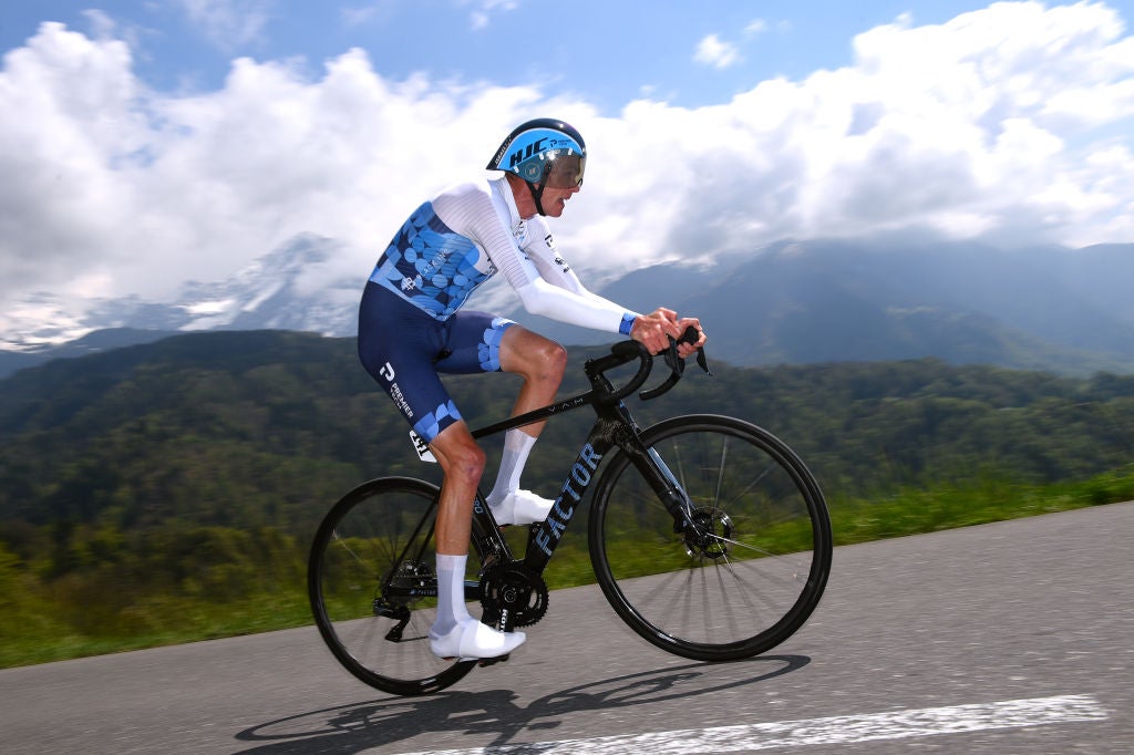 VILLARS-SUR-OLLON, SWITZERLAND - MAY 01: Christopher Froome of United Kingdom and Team Israel - Premier Tech sprints during the 75th Tour De Romandie 2022 - Stage 5 a 15,84km Individual Time Trial stage from Aigle to Villars-sur-Ollon 1256m / ITT / #TDR2022 / on May 01, 2022 in Villars-sur-Ollon, Switzerland. (Photo by Dario Belingheri/Getty Images)