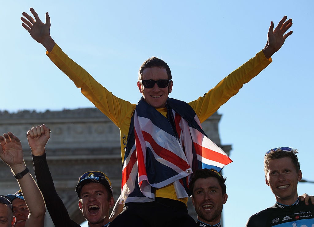 Bradley Wiggins (Team Sky) winning the Tour de France in 2012