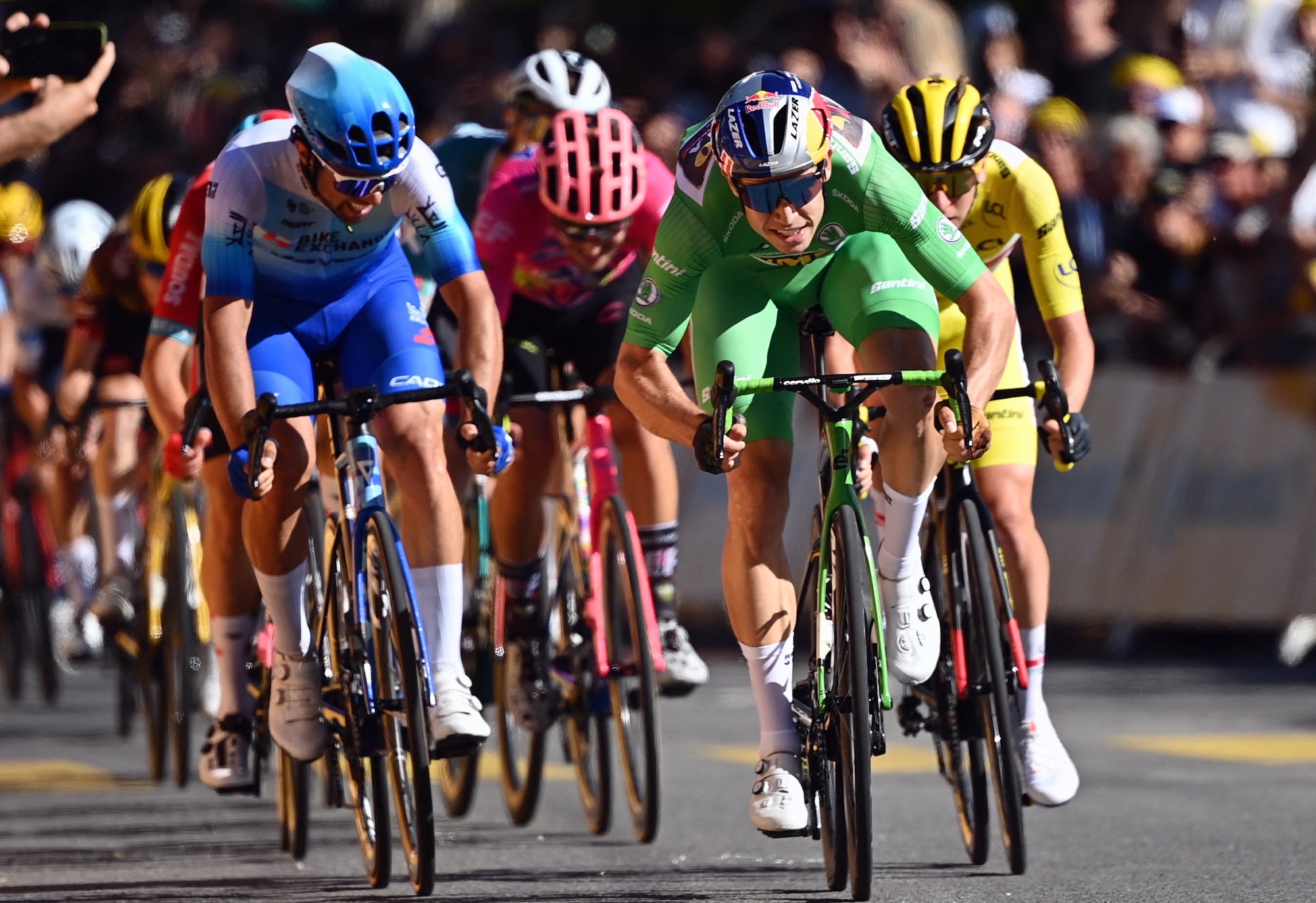 Matthews could only watch in dismay as Van Aert powered past him.