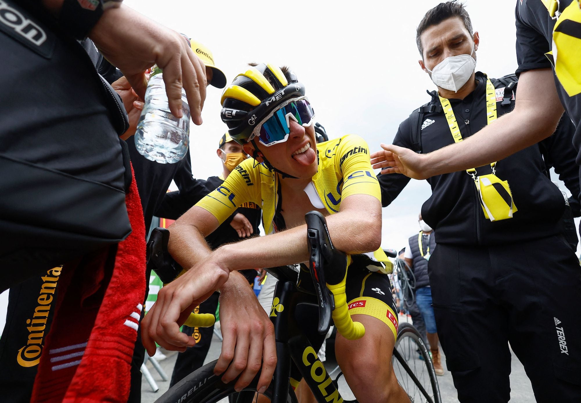 Tadej Pogacar took some lumps Wednesday.