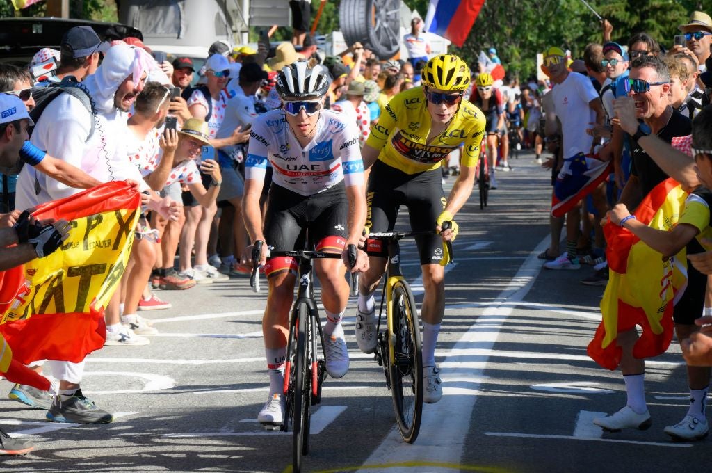 Tadej Pogacar couldn't shake Jonas Vingegaard.