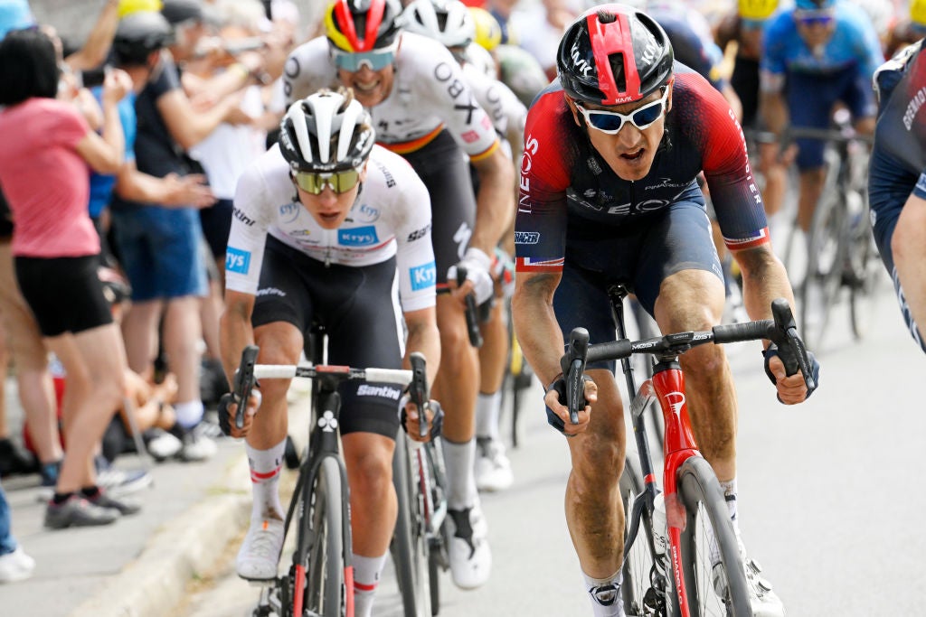 WALLERS, FRANCE - JULY 06: Geraint Thomas of The United Kingdom and Team INEOS Grenadiers competes during to the 109th Tour de France 2022, Stage 5 a 157km stage from Lille to Wallers-Arenberg / #TDF2022 / #WorldTour / on July 06, 2022 in Wallers, France. (Photo by Bernard Papon - Pool/Getty Images)