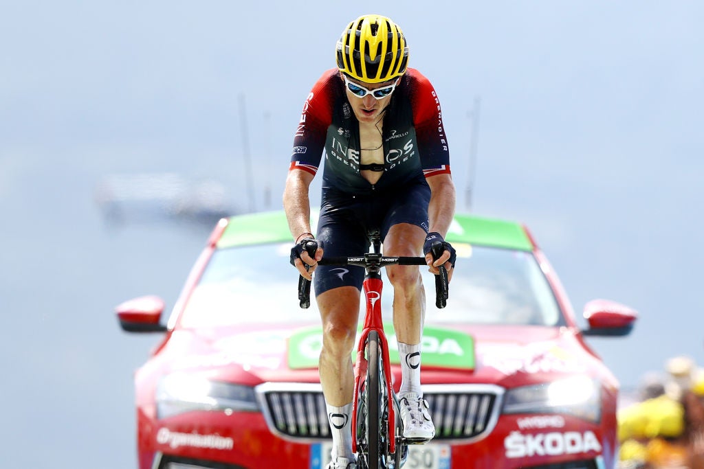 Geraint Thomas finishes stage 17 of the Tour de France