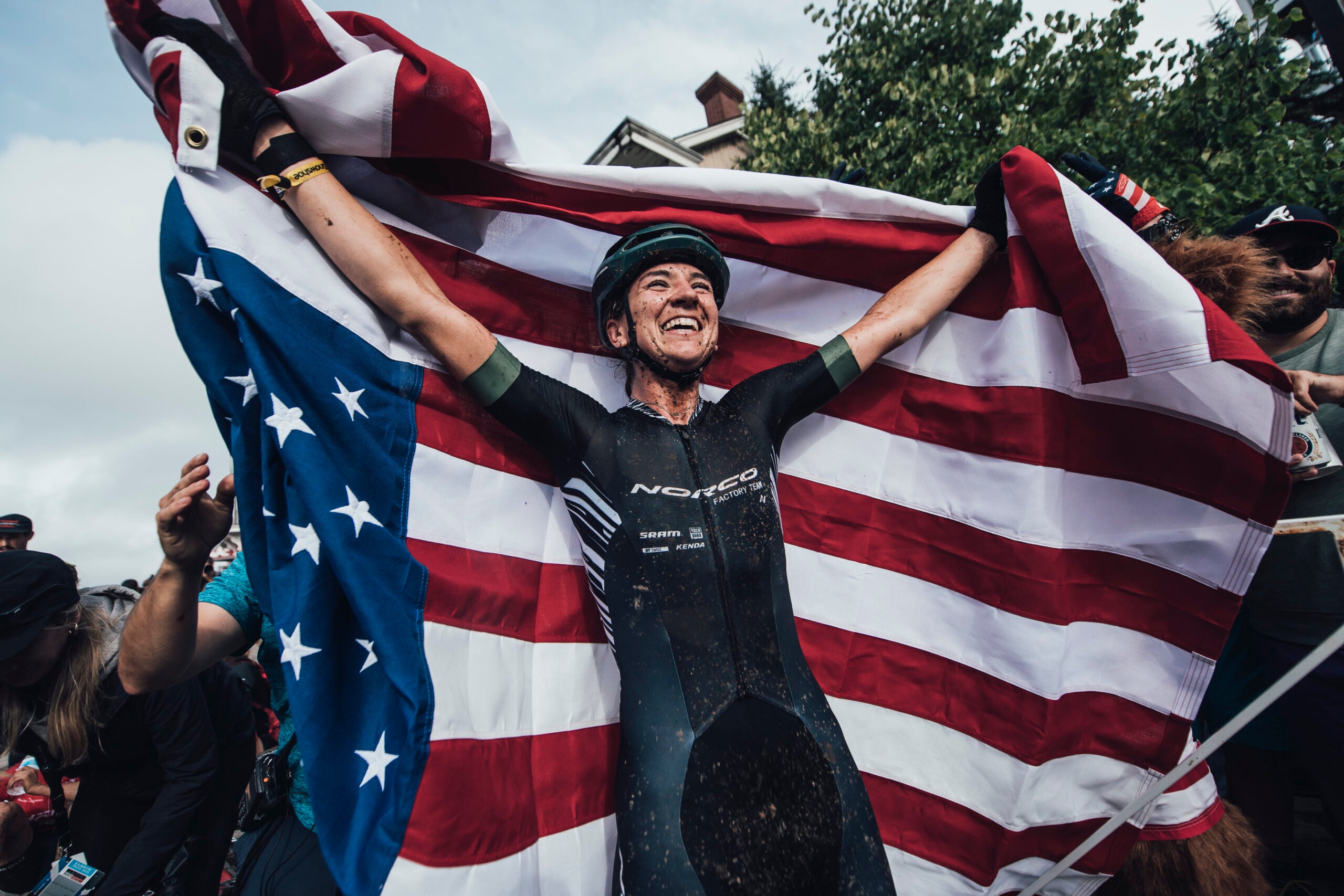 Gwendalyn Gibson performs at UCI XCC World Cup in Snowshoe, USA on July 29, 2022 // SI202207300011 // Usage for editorial use only //