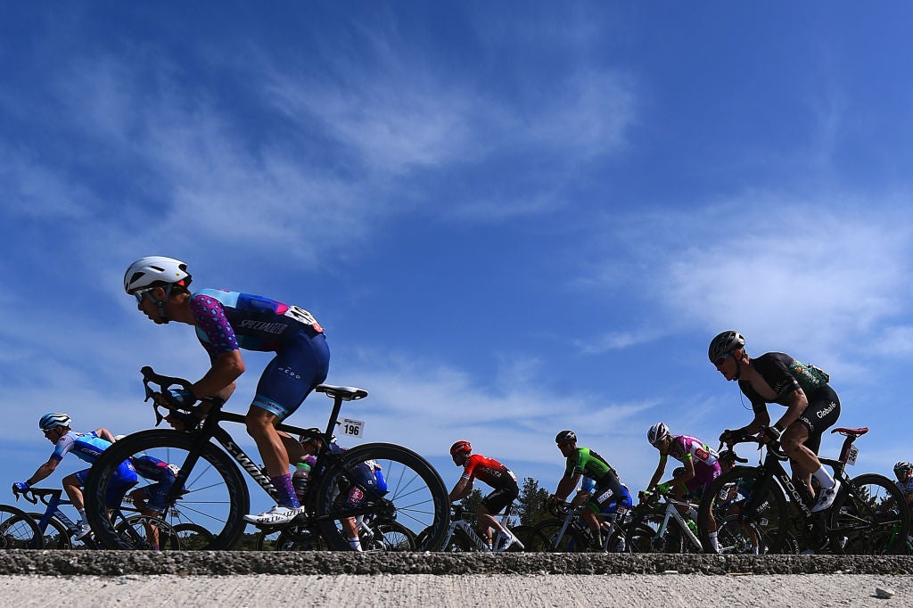ECEABAT, TURKEY - APRIL 15: (L-R) Scott Mcgill of United States and Team Wildlife Generation Pro Cycling, Daniel Mclay of United Kingdom and Team Arkéa - Samsic, Mykhailo Kononenko of Ukraine and Sakarya Bb Pro Team and Conor Schunk of United States and Team Global 6 Cycling compete during the 57th Presidential Cycling Tour Of Turkey 2022 - Stage 6 a 201,5km stage from Edremit-Akçay to Eceabat-Alay Şehitliği 147m / #TUR2022 / on April 15, 2022 in Eceabat, Turkey. (Photo by Dario Belingheri/Getty Images)