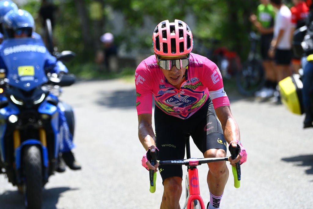 PEYRAGUDES, FRANCE - JULY 20: Rigoberto Uran Uran of Colombia and Team EF Education - Easypost attacks during the 109th Tour de France 2022, Stage 17 a 129,7km stage from Saint-Gaudens to Peyragudes 1580m / #TDF2022 / #WorldTour / on July 20, 2022 in Peyragudes, France. (Photo by Tim de Waele/Getty Images)