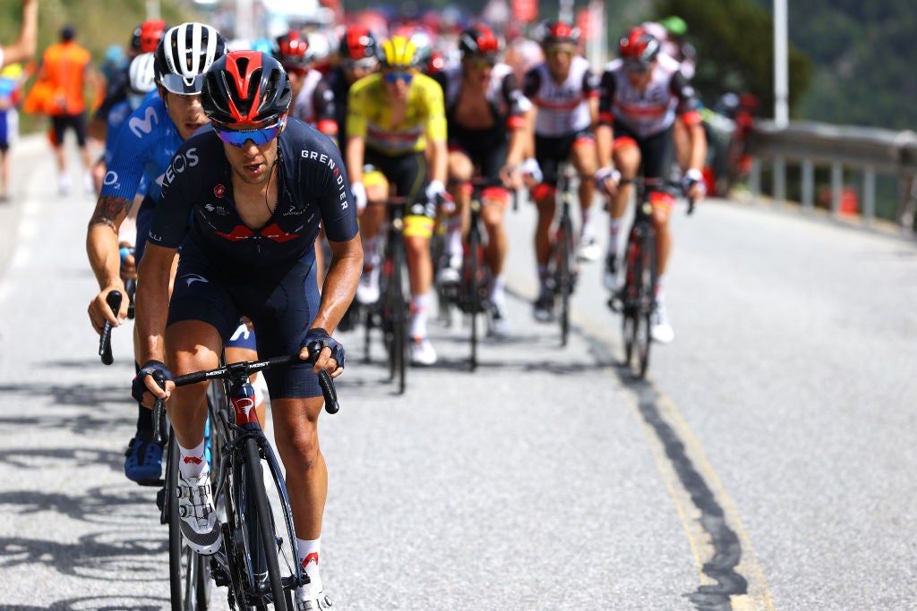 ANDORRE-LA-VIEILLE, ANDORRA - JULY 11: Richie Porte of Australia and Team INEOS Grenadiers leads The Peloton during the 108th Tour de France 2021, Stage 15 a 191,3km stage from Céret to Andorre-la-Vieille / @LeTour / #TDF2021 / on July 11, 2021 in Andorre-la-Vieille, Andorra. (Photo by Tim de Waele/Getty Images)