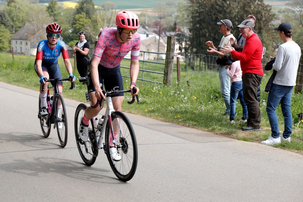 GARNICH, LUXEMBOURG - MAY 01: Tanja Erath of Germany and Team EF Education - Tibco - Svb competes during the 14th Ceratizit Festival Elsy Jacobs 2022 - Stage 2 a 109,3km stage from Garnich to Garnich / #felsy / on May 01, 2022 in Garnich, Luxembourg. (Photo by Bas Czerwinski/Getty Images)