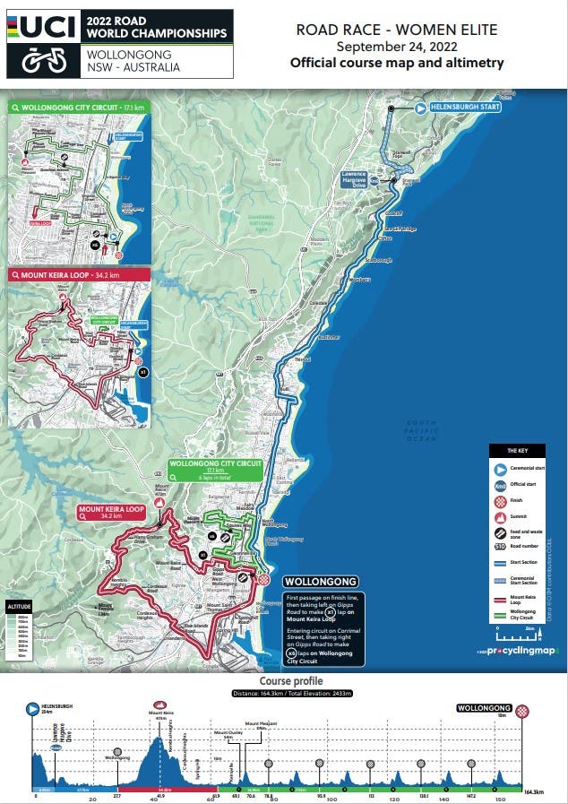 The women's race will ride the Wollongong circuit six times