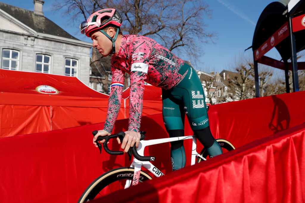 VALKENBURG, NETHERLANDS - APRIL 10: Sebastian Langeveld of Netherlands and Team EF Education - Easypost during the team presentation prior to the 56th Amstel Gold Race 2022 - Men's Elite a 254,1km one day race from Maastricht to Valkenburg / #AGR2022 / #WorldTour / on April 10, 2022 in Valkenburg, Netherlands. (Photo by  Bas Czerwinski/Getty Images)