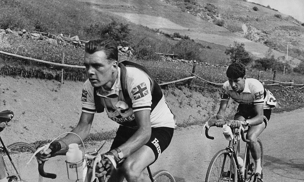 Brian Robinson riding the 1955 Tour de France