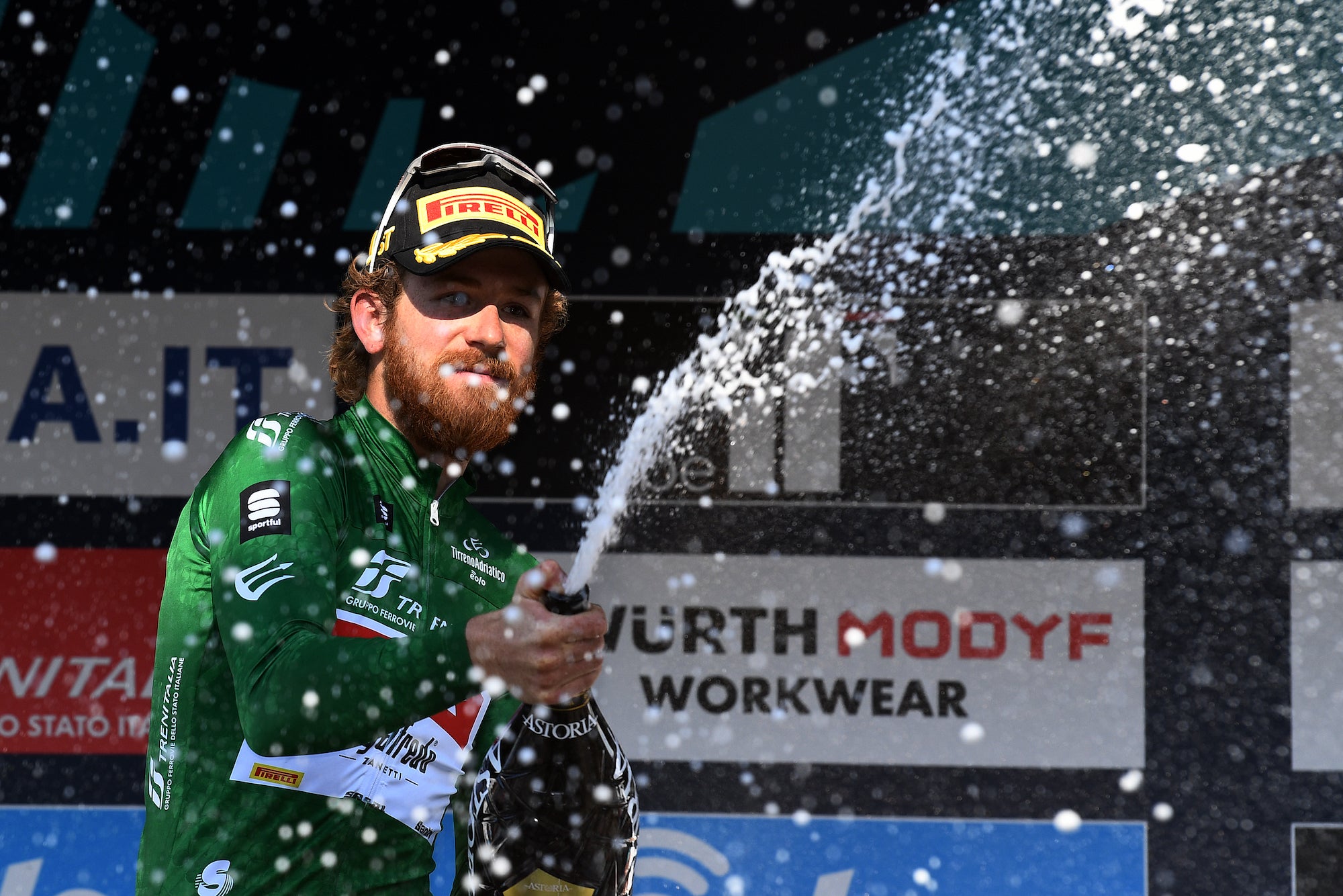 Simmons, shown here at the 2022 Tirreno-Adriatico, enjoys hitting the mountains when he can.