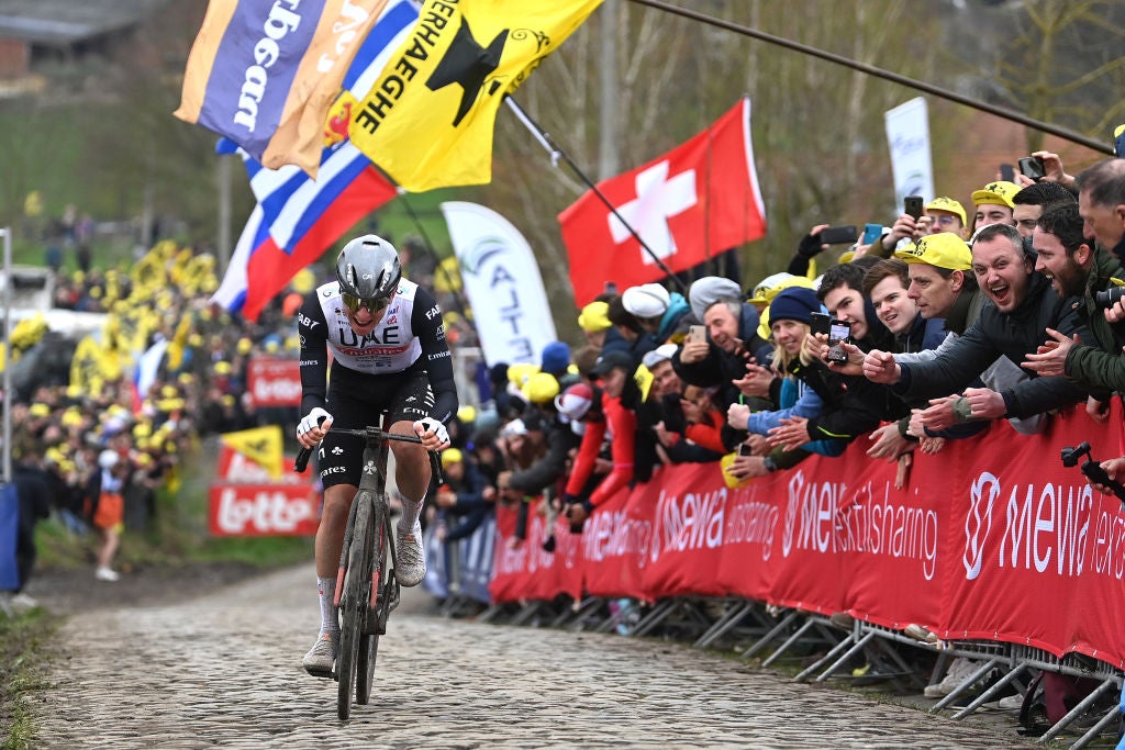 Pogačar rode the cobbles like a veteran on his way to victory in De Ronde.