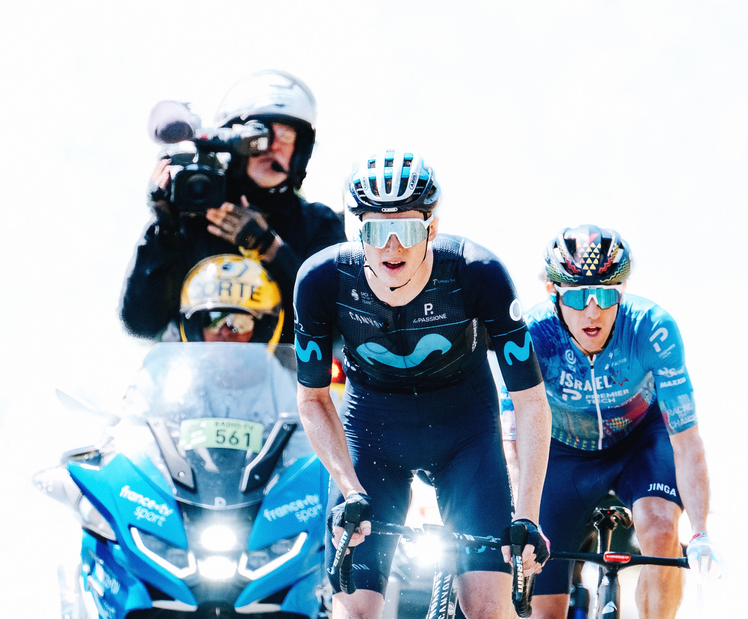 Jorgenson, shown here racing with Michael Woods last year in the Pyrénées, is targeting a stage win this year.