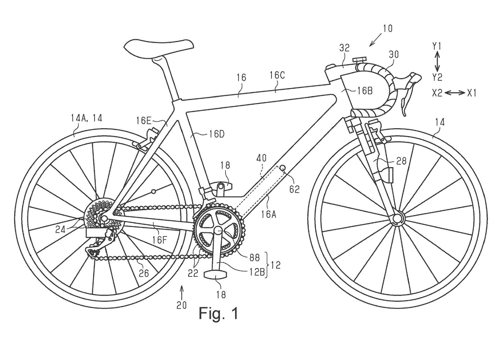 shimano compact ebike motor drive unit battery patent road gravel drop bar ebike
